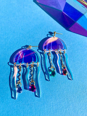 Jellyfish Acrylic Statement Earrings-0
