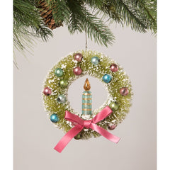 Brights Candle in Wreath Ornament by Bethany Lowe Designs-1