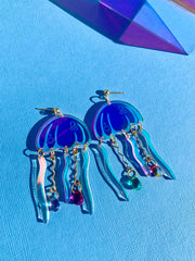 Jellyfish Acrylic Statement Earrings-2