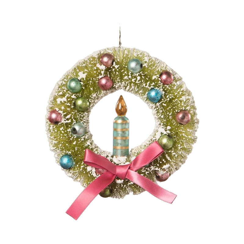 Brights Candle in Wreath Ornament by Bethany Lowe Designs-0